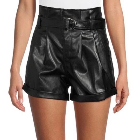 NWT! Madden NYC Brown Faux Leather high Paperbag waist shorts. Junior 11/13 - Picture 12 of 14